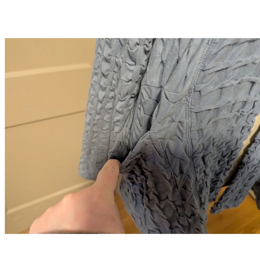 Komil Open Front Cardigan‎ Textured Waffle Weave Boho Lagenlook Coastal Grandma